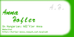 anna hofler business card